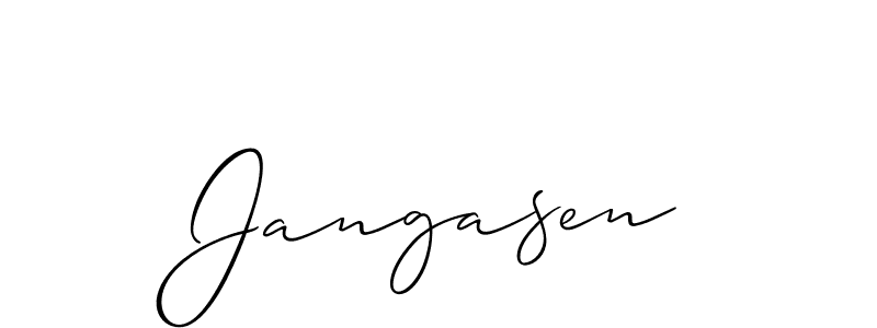 The best way (Allison_Script) to make a short signature is to pick only two or three words in your name. The name Jangasen include a total of six letters. For converting this name. Jangasen signature style 2 images and pictures png