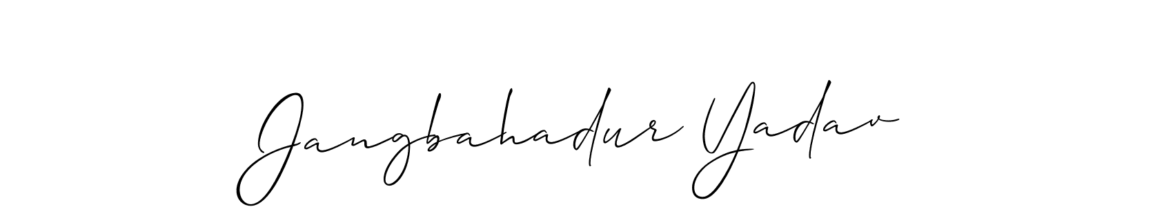 Also we have Jangbahadur Yadav name is the best signature style. Create professional handwritten signature collection using Allison_Script autograph style. Jangbahadur Yadav signature style 2 images and pictures png