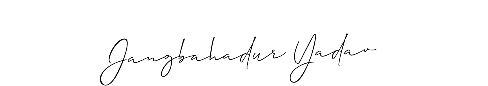 Also we have Jangbahadur Yadav name is the best signature style. Create professional handwritten signature collection using Allison_Script autograph style. Jangbahadur Yadav signature style 2 images and pictures png