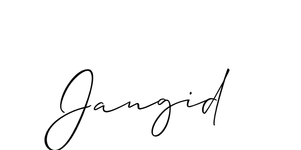 How to Draw Jangid signature style? Allison_Script is a latest design signature styles for name Jangid. Jangid signature style 2 images and pictures png