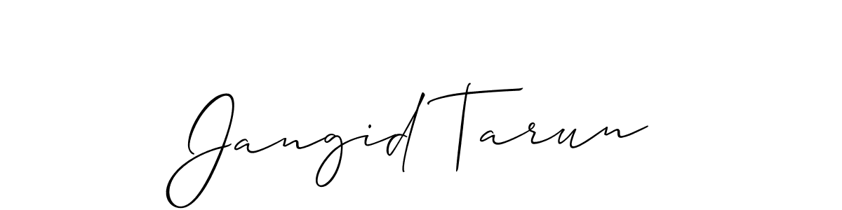 How to make Jangid Tarun signature? Allison_Script is a professional autograph style. Create handwritten signature for Jangid Tarun name. Jangid Tarun signature style 2 images and pictures png