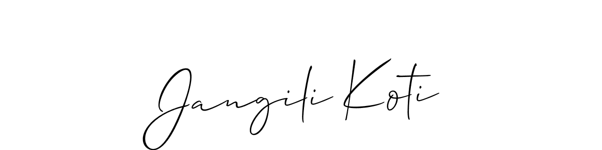 How to make Jangili Koti signature? Allison_Script is a professional autograph style. Create handwritten signature for Jangili Koti name. Jangili Koti signature style 2 images and pictures png