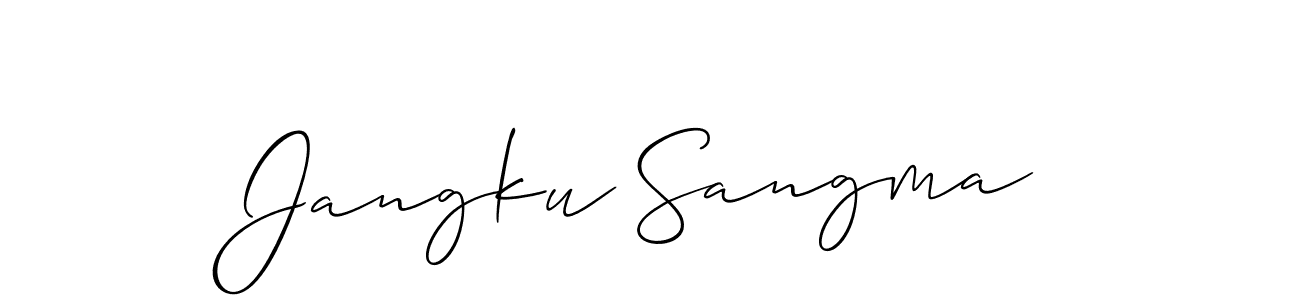 Jangku Sangma stylish signature style. Best Handwritten Sign (Allison_Script) for my name. Handwritten Signature Collection Ideas for my name Jangku Sangma. Jangku Sangma signature style 2 images and pictures png