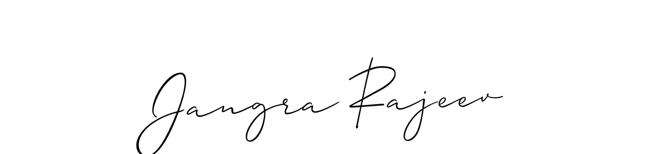 Make a beautiful signature design for name Jangra Rajeev. With this signature (Allison_Script) style, you can create a handwritten signature for free. Jangra Rajeev signature style 2 images and pictures png