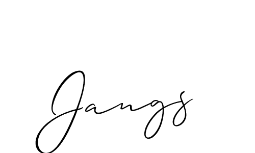 You should practise on your own different ways (Allison_Script) to write your name (Jangs) in signature. don't let someone else do it for you. Jangs signature style 2 images and pictures png