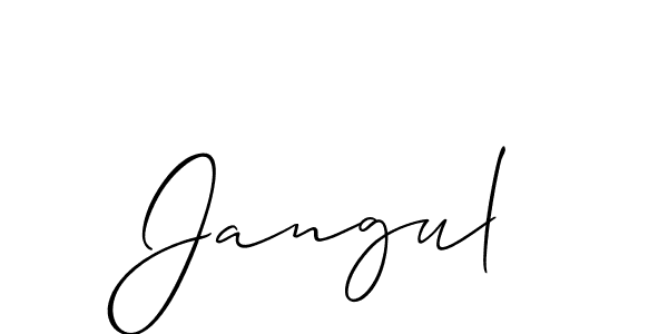 How to Draw Jangul signature style? Allison_Script is a latest design signature styles for name Jangul. Jangul signature style 2 images and pictures png