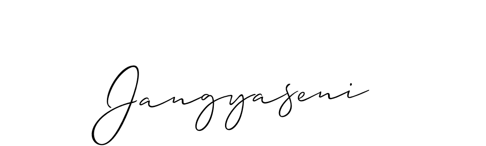 Also You can easily find your signature by using the search form. We will create Jangyaseni name handwritten signature images for you free of cost using Allison_Script sign style. Jangyaseni signature style 2 images and pictures png