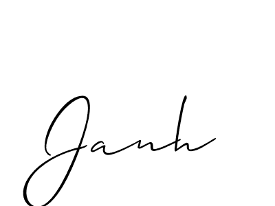 Use a signature maker to create a handwritten signature online. With this signature software, you can design (Allison_Script) your own signature for name Janh. Janh signature style 2 images and pictures png