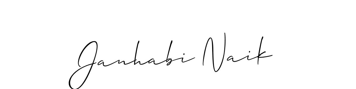 Use a signature maker to create a handwritten signature online. With this signature software, you can design (Allison_Script) your own signature for name Janhabi Naik. Janhabi Naik signature style 2 images and pictures png
