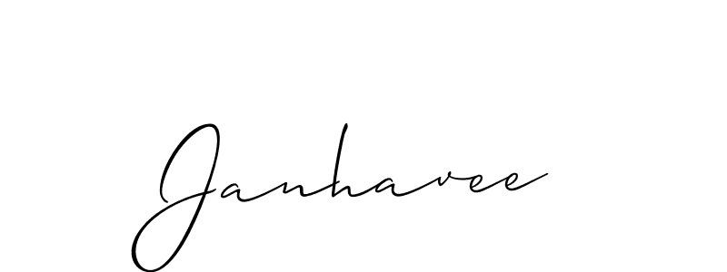 How to make Janhavee signature? Allison_Script is a professional autograph style. Create handwritten signature for Janhavee name. Janhavee signature style 2 images and pictures png