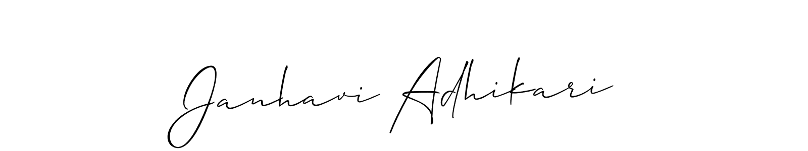 Make a beautiful signature design for name Janhavi Adhikari. With this signature (Allison_Script) style, you can create a handwritten signature for free. Janhavi Adhikari signature style 2 images and pictures png