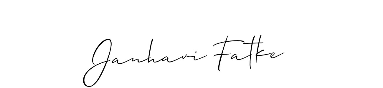 You should practise on your own different ways (Allison_Script) to write your name (Janhavi Fatke) in signature. don't let someone else do it for you. Janhavi Fatke signature style 2 images and pictures png