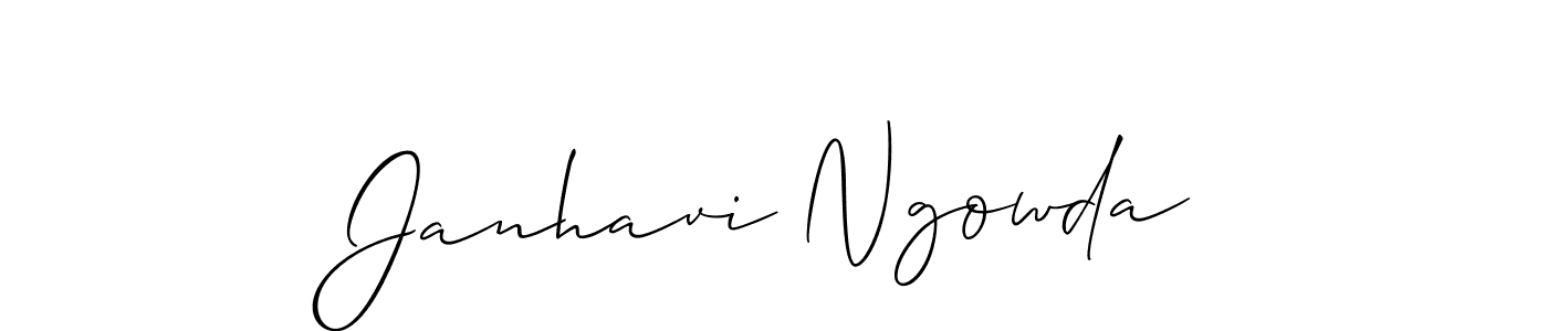 How to make Janhavi Ngowda name signature. Use Allison_Script style for creating short signs online. This is the latest handwritten sign. Janhavi Ngowda signature style 2 images and pictures png