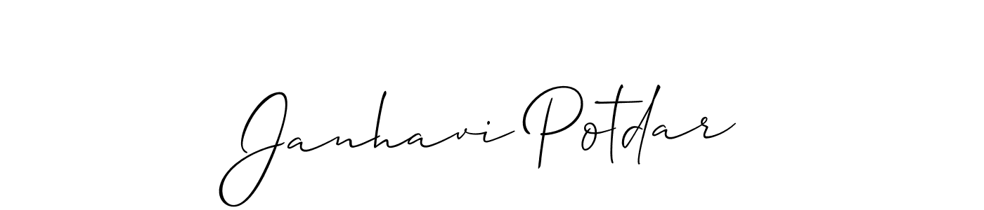 Make a beautiful signature design for name Janhavi Potdar. With this signature (Allison_Script) style, you can create a handwritten signature for free. Janhavi Potdar signature style 2 images and pictures png