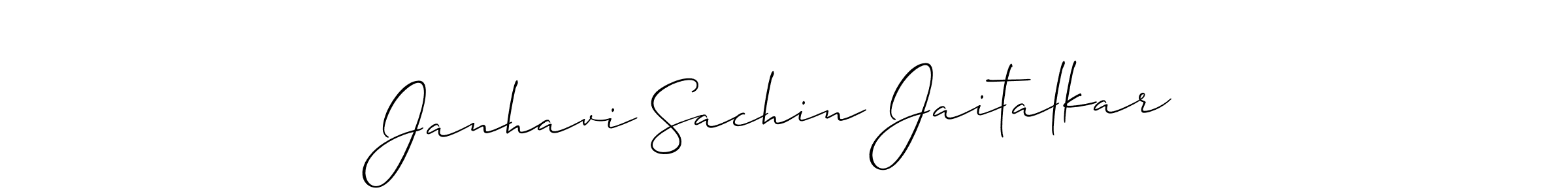 How to make Janhavi Sachin Jaitalkar signature? Allison_Script is a professional autograph style. Create handwritten signature for Janhavi Sachin Jaitalkar name. Janhavi Sachin Jaitalkar signature style 2 images and pictures png