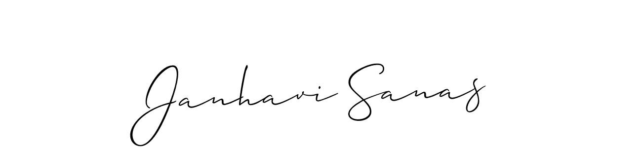 Allison_Script is a professional signature style that is perfect for those who want to add a touch of class to their signature. It is also a great choice for those who want to make their signature more unique. Get Janhavi Sanas name to fancy signature for free. Janhavi Sanas signature style 2 images and pictures png