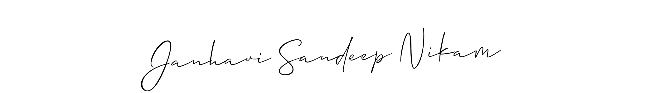 Make a beautiful signature design for name Janhavi Sandeep Nikam. With this signature (Allison_Script) style, you can create a handwritten signature for free. Janhavi Sandeep Nikam signature style 2 images and pictures png