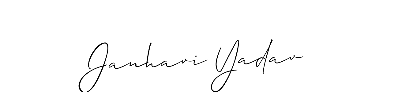 Make a beautiful signature design for name Janhavi Yadav. With this signature (Allison_Script) style, you can create a handwritten signature for free. Janhavi Yadav signature style 2 images and pictures png