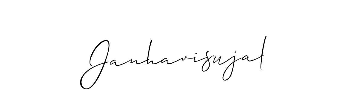 How to make Janhavisujal name signature. Use Allison_Script style for creating short signs online. This is the latest handwritten sign. Janhavisujal signature style 2 images and pictures png