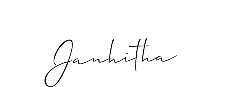 You should practise on your own different ways (Allison_Script) to write your name (Janhitha) in signature. don't let someone else do it for you. Janhitha signature style 2 images and pictures png
