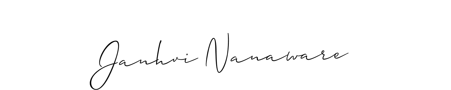 Use a signature maker to create a handwritten signature online. With this signature software, you can design (Allison_Script) your own signature for name Janhvi Nanaware. Janhvi Nanaware signature style 2 images and pictures png
