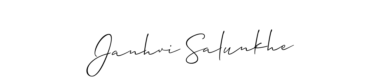 Make a beautiful signature design for name Janhvi Salunkhe. With this signature (Allison_Script) style, you can create a handwritten signature for free. Janhvi Salunkhe signature style 2 images and pictures png