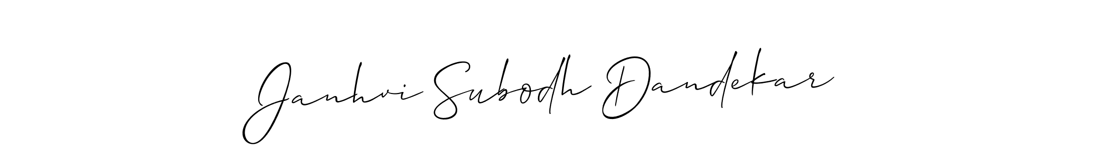 Also You can easily find your signature by using the search form. We will create Janhvi Subodh Dandekar name handwritten signature images for you free of cost using Allison_Script sign style. Janhvi Subodh Dandekar signature style 2 images and pictures png