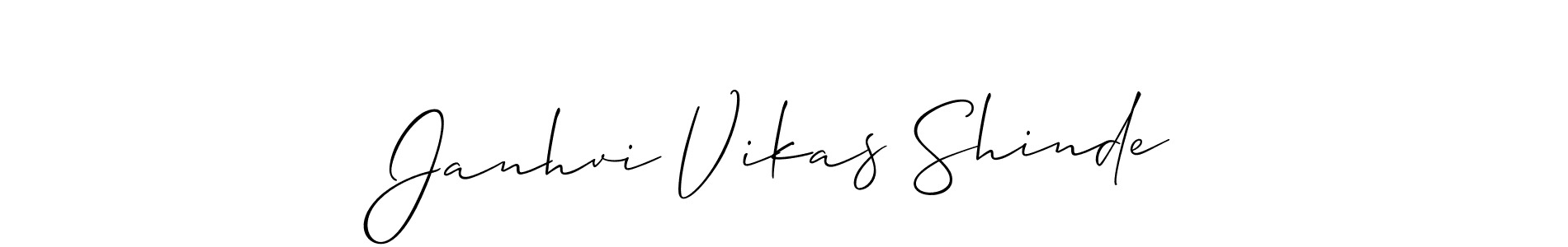 Use a signature maker to create a handwritten signature online. With this signature software, you can design (Allison_Script) your own signature for name Janhvi Vikas Shinde. Janhvi Vikas Shinde signature style 2 images and pictures png