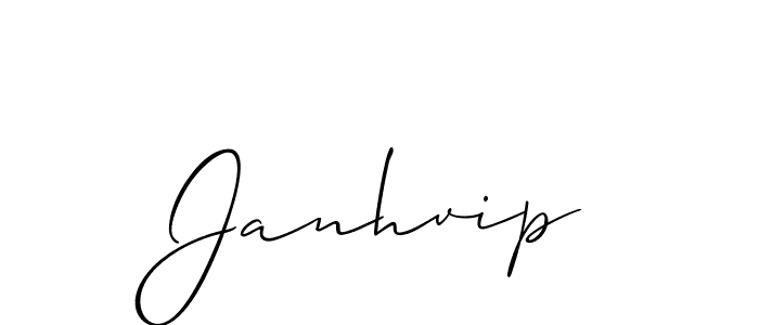 The best way (Allison_Script) to make a short signature is to pick only two or three words in your name. The name Janhvip include a total of six letters. For converting this name. Janhvip signature style 2 images and pictures png