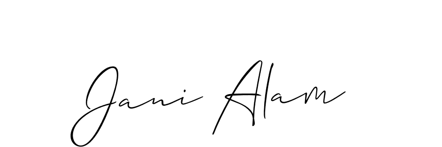 if you are searching for the best signature style for your name Jani Alam. so please give up your signature search. here we have designed multiple signature styles  using Allison_Script. Jani Alam signature style 2 images and pictures png