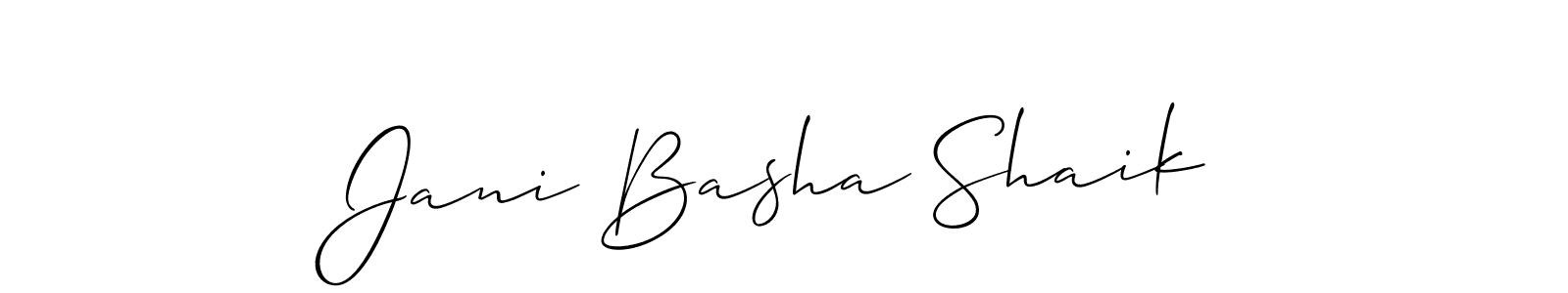 Make a short Jani Basha Shaik signature style. Manage your documents anywhere anytime using Allison_Script. Create and add eSignatures, submit forms, share and send files easily. Jani Basha Shaik signature style 2 images and pictures png