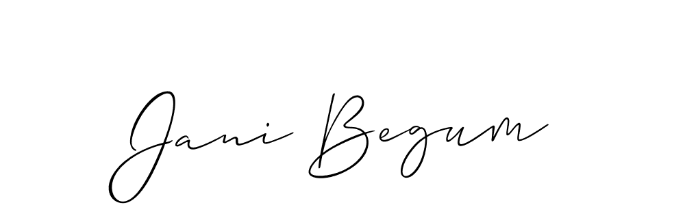 You should practise on your own different ways (Allison_Script) to write your name (Jani Begum) in signature. don't let someone else do it for you. Jani Begum signature style 2 images and pictures png