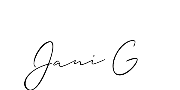 Once you've used our free online signature maker to create your best signature Allison_Script style, it's time to enjoy all of the benefits that Jani G name signing documents. Jani G signature style 2 images and pictures png