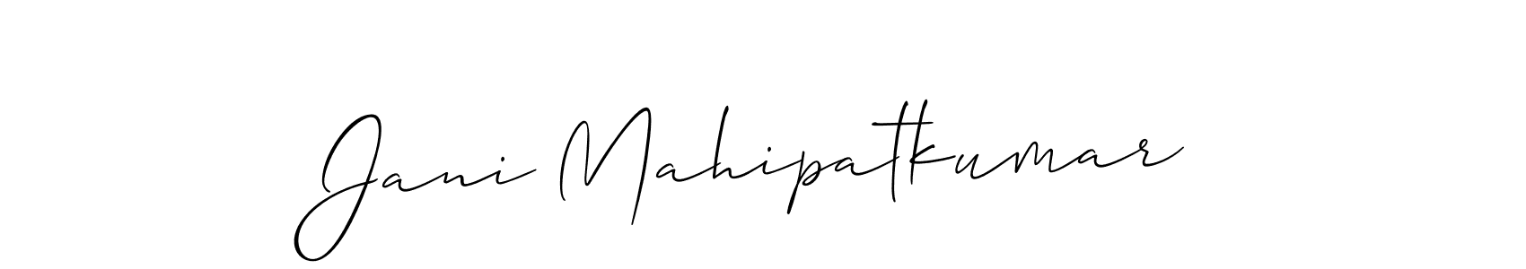 Similarly Allison_Script is the best handwritten signature design. Signature creator online .You can use it as an online autograph creator for name Jani Mahipatkumar. Jani Mahipatkumar signature style 2 images and pictures png