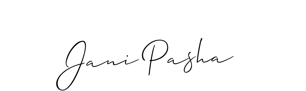 if you are searching for the best signature style for your name Jani Pasha. so please give up your signature search. here we have designed multiple signature styles  using Allison_Script. Jani Pasha signature style 2 images and pictures png