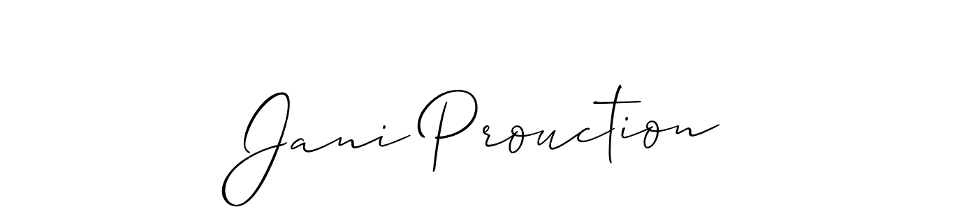 You should practise on your own different ways (Allison_Script) to write your name (Jani Prouction) in signature. don't let someone else do it for you. Jani Prouction signature style 2 images and pictures png