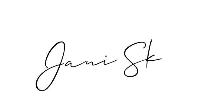 The best way (Allison_Script) to make a short signature is to pick only two or three words in your name. The name Jani Sk include a total of six letters. For converting this name. Jani Sk signature style 2 images and pictures png