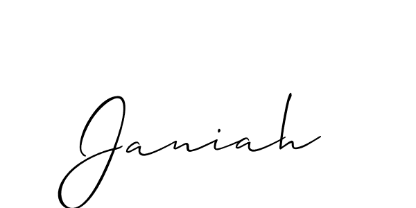 How to make Janiah name signature. Use Allison_Script style for creating short signs online. This is the latest handwritten sign. Janiah signature style 2 images and pictures png