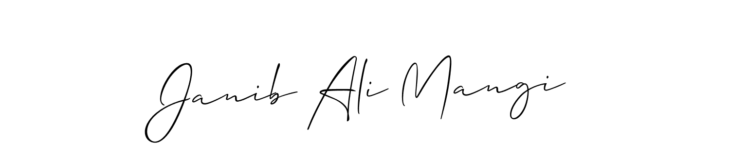 Use a signature maker to create a handwritten signature online. With this signature software, you can design (Allison_Script) your own signature for name Janib Ali Mangi. Janib Ali Mangi signature style 2 images and pictures png