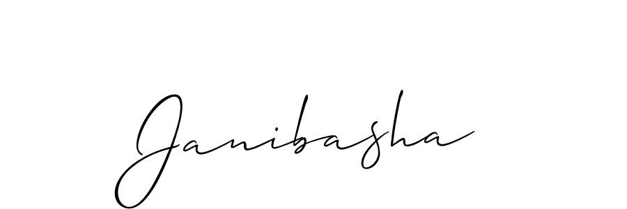How to make Janibasha signature? Allison_Script is a professional autograph style. Create handwritten signature for Janibasha name. Janibasha signature style 2 images and pictures png