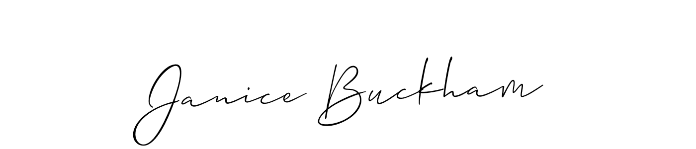 Make a beautiful signature design for name Janice Buckham. With this signature (Allison_Script) style, you can create a handwritten signature for free. Janice Buckham signature style 2 images and pictures png
