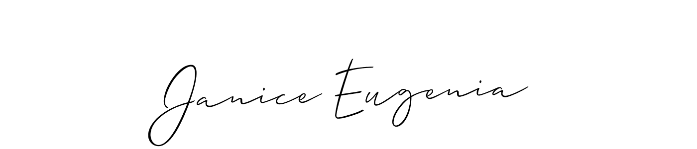 Make a beautiful signature design for name Janice Eugenia. With this signature (Allison_Script) style, you can create a handwritten signature for free. Janice Eugenia signature style 2 images and pictures png