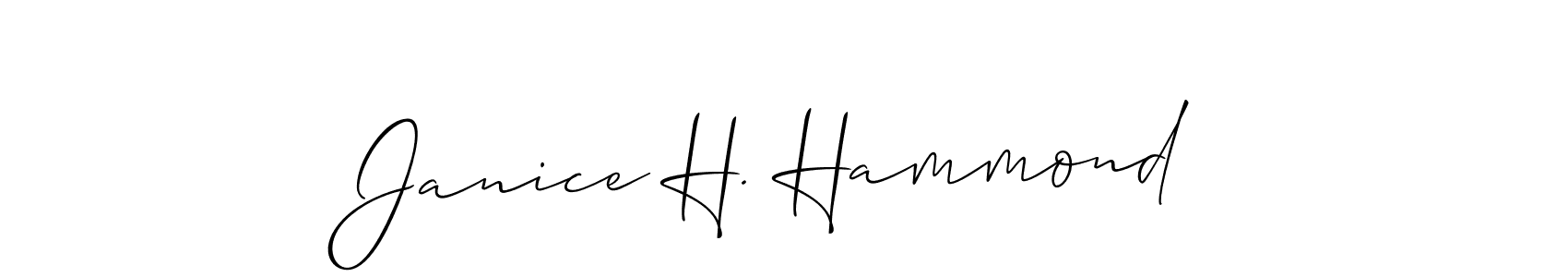 How to make Janice H. Hammond signature? Allison_Script is a professional autograph style. Create handwritten signature for Janice H. Hammond name. Janice H. Hammond signature style 2 images and pictures png