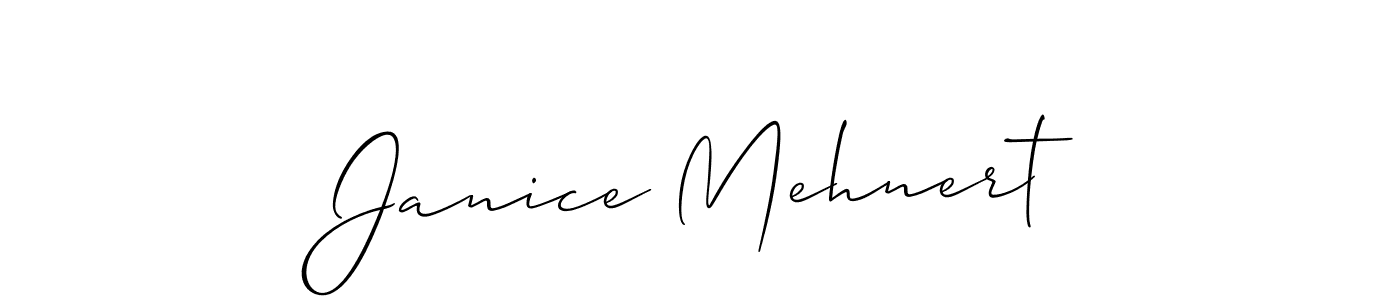 Make a beautiful signature design for name Janice Mehnert. With this signature (Allison_Script) style, you can create a handwritten signature for free. Janice Mehnert signature style 2 images and pictures png