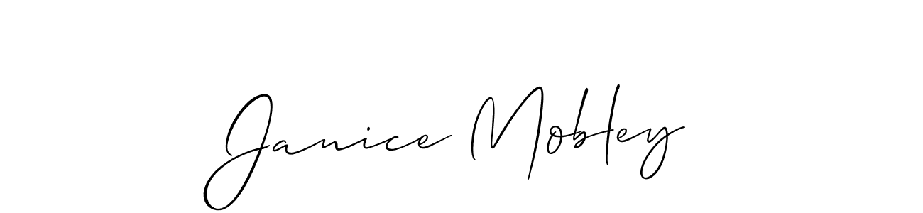 Design your own signature with our free online signature maker. With this signature software, you can create a handwritten (Allison_Script) signature for name Janice Mobley. Janice Mobley signature style 2 images and pictures png
