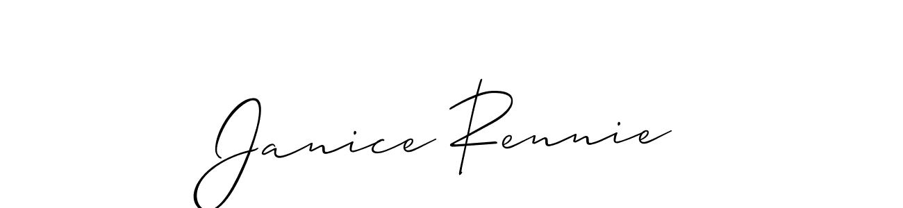 You should practise on your own different ways (Allison_Script) to write your name (Janice Rennie) in signature. don't let someone else do it for you. Janice Rennie signature style 2 images and pictures png