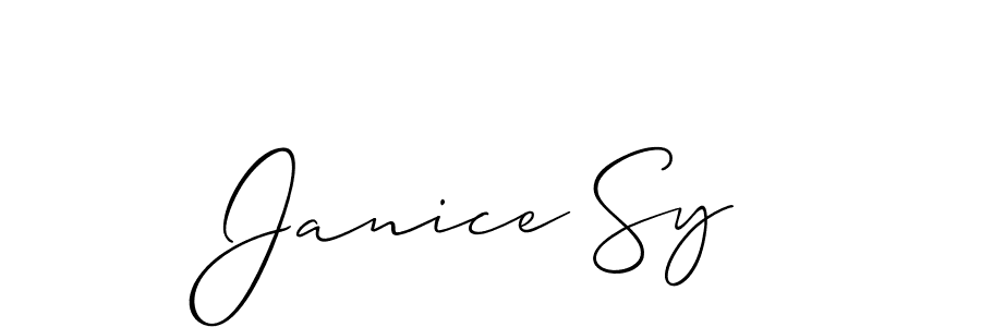 How to make Janice Sy signature? Allison_Script is a professional autograph style. Create handwritten signature for Janice Sy name. Janice Sy signature style 2 images and pictures png