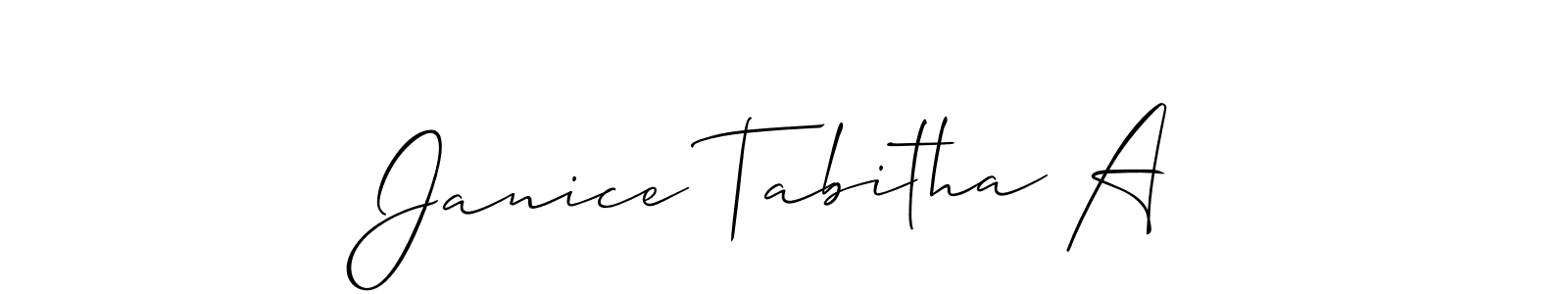 Make a beautiful signature design for name Janice Tabitha A. With this signature (Allison_Script) style, you can create a handwritten signature for free. Janice Tabitha A signature style 2 images and pictures png