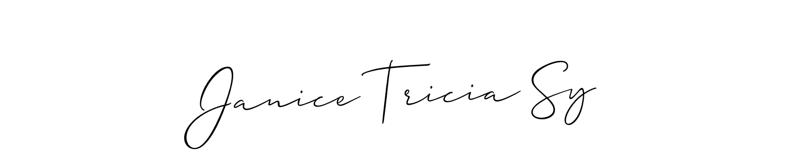 You should practise on your own different ways (Allison_Script) to write your name (Janice Tricia Sy) in signature. don't let someone else do it for you. Janice Tricia Sy signature style 2 images and pictures png