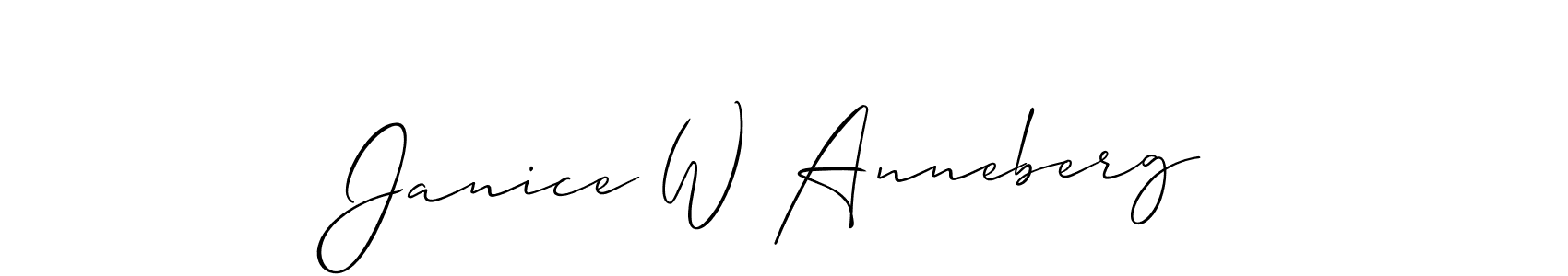 You should practise on your own different ways (Allison_Script) to write your name (Janice W Anneberg) in signature. don't let someone else do it for you. Janice W Anneberg signature style 2 images and pictures png